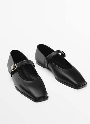 Балетки massimo dutti черные бежевые