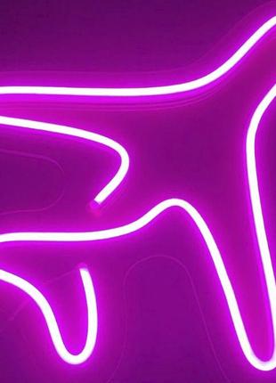 Неоновая вывеска neon sign «самолет» 20х19см