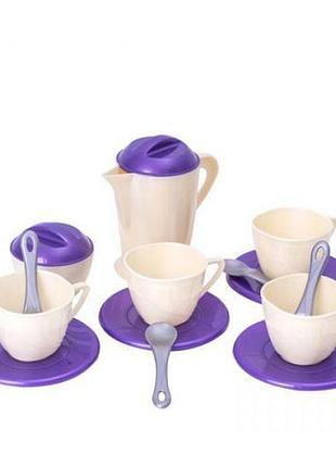 Набір пластикового посуду "чаття" (фіолетовий)