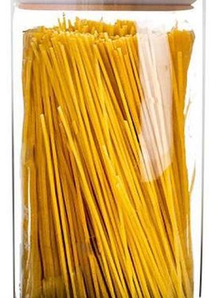 Банка для продуктів cadassi 950 мл скляна з дерев'яною кришкою