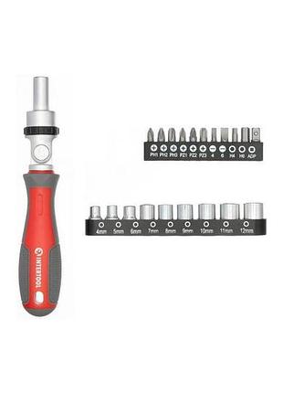 Викрутка intertool — реверсійна pro 21 од. 2