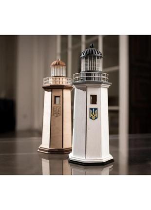 Конструктор дерев'яний 3d маяк з острова зміїний без пристроювання (україна) tmp-004, 83 деталі7 фото