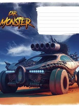 Тетрадь ученическая "monster cars" 012-3243l-1 в линию, 12 листов