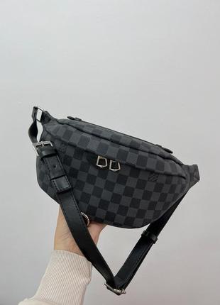 Бананка louis vuitton discovery bumbag pm grey chess canvas2 фото