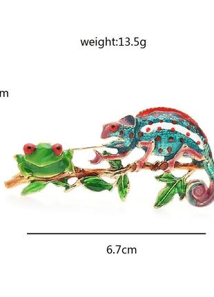Брошь, брошка - хамелеон та жабеня ( ігуана)2 фото