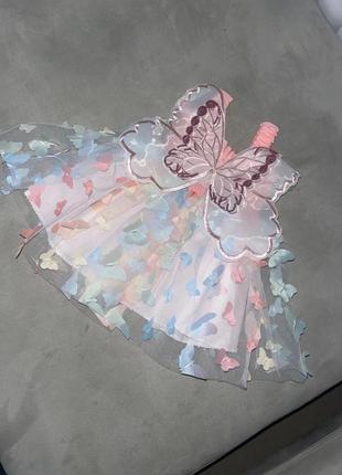 Праздничное платье в год с крыльями бабочки на фотосессию5 фото