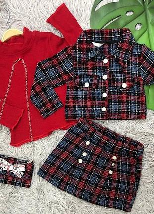 Неймовірний комплект 3-ка:піджак ,сукня та берет