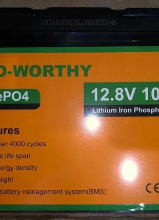 Акумулятор eco worthy Lifepo4 акумулятор finer 12.8v 100ah (1280wh) bms 100a.