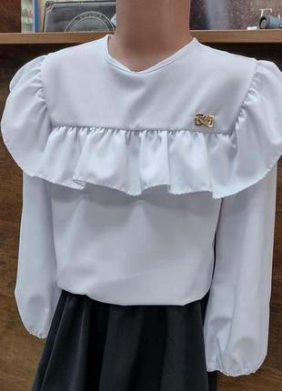 Шкільний сарафан, шкільна форма сарафан з воланами і білим мереживом