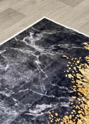 Універсальний килим 1.6x2.3 м на гумовій основі digital bamboo біло-чорний мармур коричневий а1406 фото