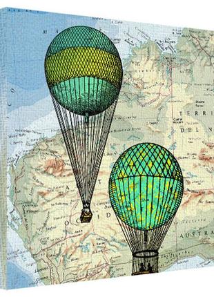 Картина на полотні повітряна куля 50x50 см (h5050_ret021)