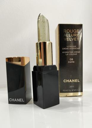 Гигиеническая помада для губ "chanel rouge allure velvet", желейная помада тон 002