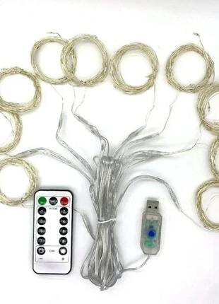 Гірлянда штора водопад лід розмір 3 на 2м 200led білий холодний2 фото