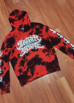 Мужская уникальная кофта худи в стиле тай дай с большим лого
