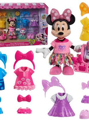 Just play disney junior minnie mouse glitter and glam pet fashion set, лялька з 23 предметів і аксесуари