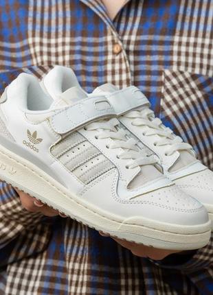 Женские кроссовки adidas forum 84 low beige grey 36-37-38-39-40-41