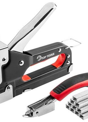 Степлер строительный top tools + антистеплер 6-14 мм, тип скоб j/53 (41e915)  гарантія!