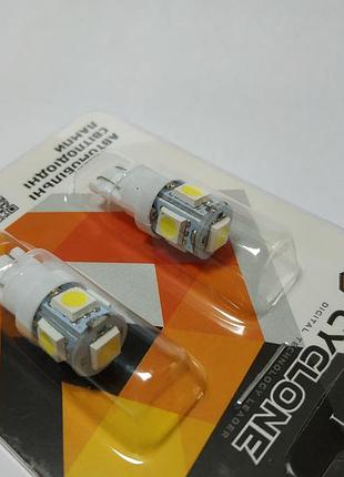 Лампочка без цок.т10  5led 5050 12v cyclone 038 65lumen  гарантія!