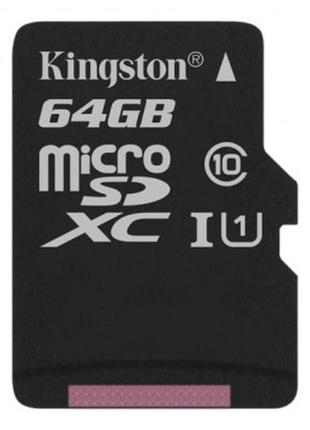 Картка пам'яті kingston 64 gb microsdxc class 10 canvas select plus 100r a1 (sdcs2/64gbsp) гарантія!
