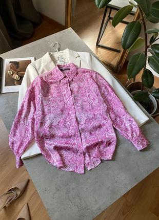 Шовкова сатинова сорочка блуза zara