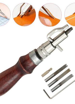 Грувер канавкорез с торцбилами 5в1, инструмент для работы с кожей  гарантія!