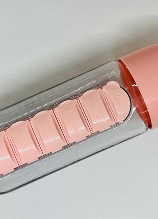 Бутылка для воды с таблетницей pill bottle pink  гарантія!