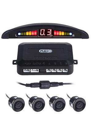 Парктроник pulso lp-10140/led/4 датчика d=22mm/коннектор/black/bк  гарантія!