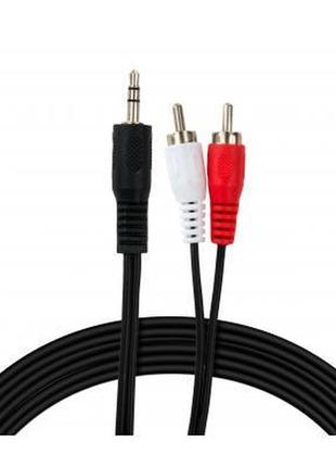 Кабель мультимедийный jack 3.5mm male to 2xrca 5.0m vinga (vcpdcj35mrca25bk)  гарантія!