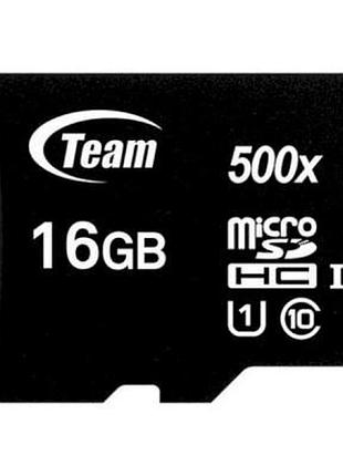 Карта памяти team 16gb microsdhc class 10 uhs-i (tusdh16gcl10u02)  гарантія!
