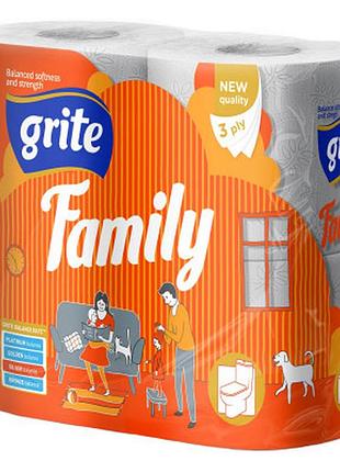 Туалетная бумага grite family 3 слоя 4 рулона (4770023482119)  гарантія!