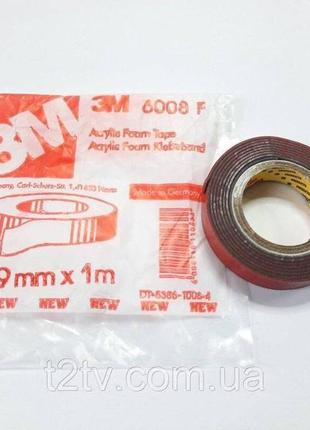 Скотч двосторонній 3m 6008f 9мм*1м*0,8мм  гарантія!