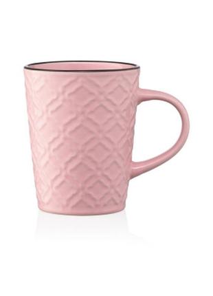 Чашка ardesto relief 320 мл pink (ar3474p)  гарантія!