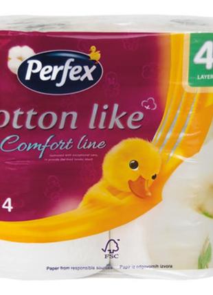Туалетная бумага perfex cotton like comfort line 4 слоя 4 рулона (8606108597934)  гарантія!