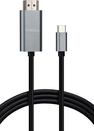 Кабель мультимедийный usb-c to hdmi 1.5m v1.4 4k30hz vinga (vcpvcch1415)  гарантія!