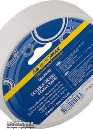 Скотч buromax двухсторонний на пенной основе 24 мм х 2 м (bm.7520)  гарантія!