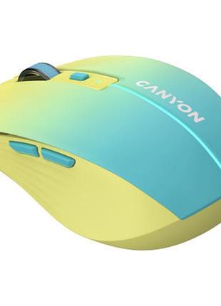 Мышка canyon mw-44 led rechargeable wireless/bluetooth yellow blue (cns-cmsw44ua)  гарантія!