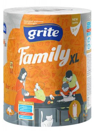 Бумажные полотенца grite family jumbo xl 2 слоя 1 рулон (4770023348613)  гарантія!