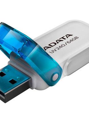Usb флеш накопитель adata 64gb auv 240 white usb 2.0 (auv240-64g-rwh)  гарантія!