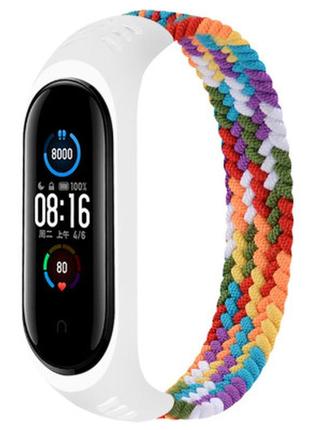 Ремешок для фитнес браслета becover elastic nylon style для xiaomi mi smart band 5/6 (size l) rainbow (706165)