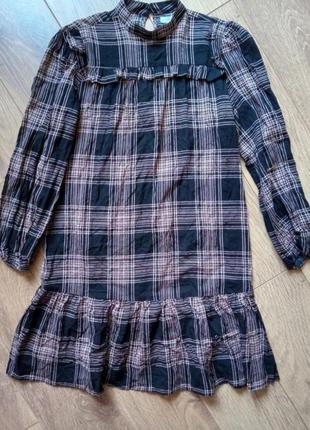 Мини платье.блуза туника в клетку.