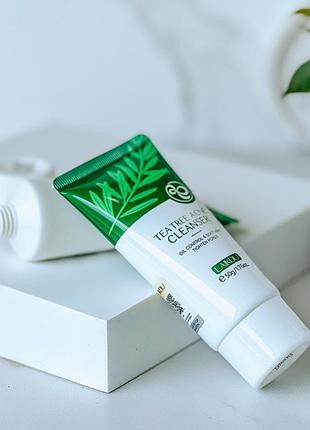 Очищуюча пінка для вмивання проти акне із зеленим чаєм laikou tea tree acne cleanser