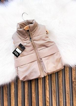 Дитяча тепла жилетка від zara туреччина на дівчинку на 2/3, 3/4,, 4/5, 5/6, 6/7 років