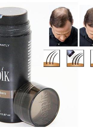 Кератиновая пудра для волос toppik для коррекции проблемных зон (залысин) шатен (medium brown)