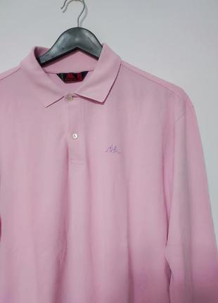 Лонгслів кофта поло чоловіча рожева cotton regular kappa polo man, розмір xl