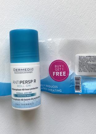 Аптечный дерматологический антиперспирант дезодорант dermedic antipersp r для чувствительной кожи роликовый2 фото