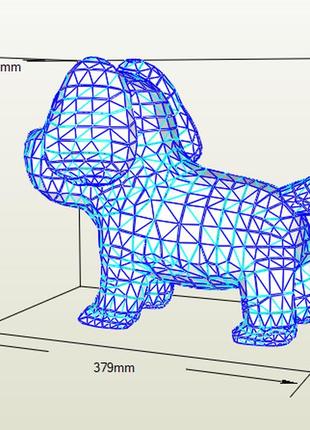 Paperkhan конструктор із картону пес собака оригамі papercraft 3d фігура розвивальний набір антистрес3 фото