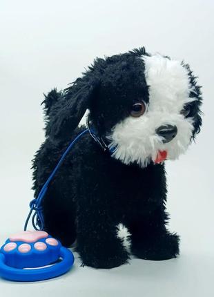 Интерактивная собака limo toy "пушистый друг" черный на поводке m5070ua-3