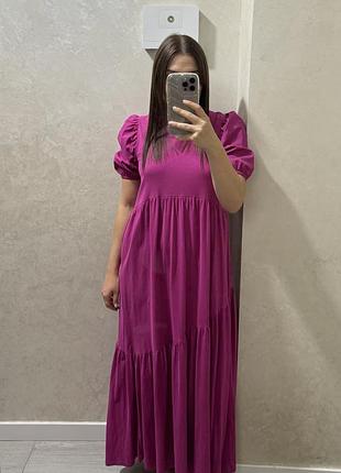 Сукня максі з рукавами-буфами zara