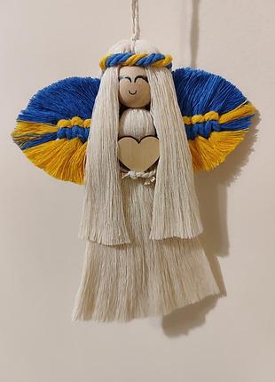 Янгол оберіг підвісний янгол ручної роботи в техніці макраме