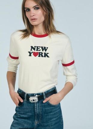 Футболка бежева в рубчик zara new